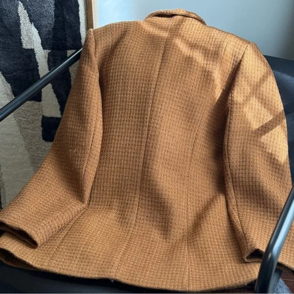 Vintage 80s/90s Tan Wool Blazer Jacket | Size M - Picture 3 of 8